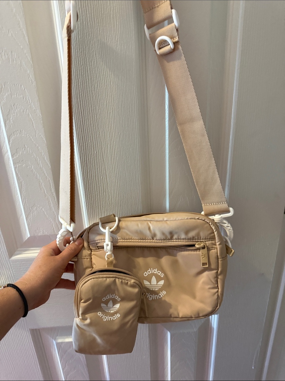 adidas Originals Beige Crossbody Bag with Removable Pouch